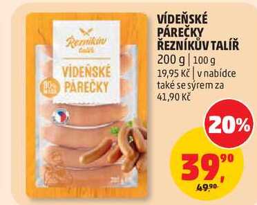 VÍDEŇSKÉ PAREČKY ŘEZNÍKŮV TALÍŘ, 200 g