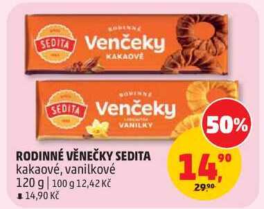 RODINNÉ VĚNEČKY SEDITA kakaové, 120 g