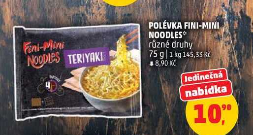POLÉVKA FINI-MINI NOODLES různé druhy, 75 g  