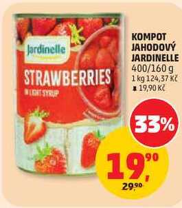 KOMPOT JAHODOVÝ JARDINELLE, 400/160 g