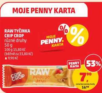 RAW TYČINKA CRIP CROP různé druhy, 50 g