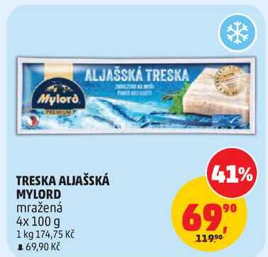 TRESKA ALJAŠSKÁ MYLORD mražená, 4x 100 g 