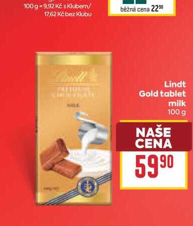 Lindt Gold tablet milk 100 g 