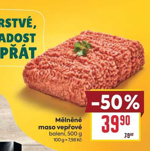 Mělněné maso vepřové balení, 500 g 