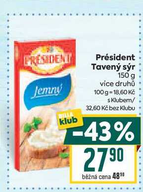 Président Tavený sýr 150 g