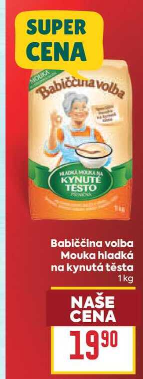 Babiččina volba Mouka hladká na kynutá těsta 1kg