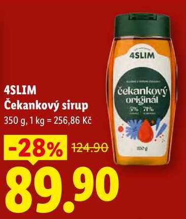4SLIM Čekankový sirup, 350 g