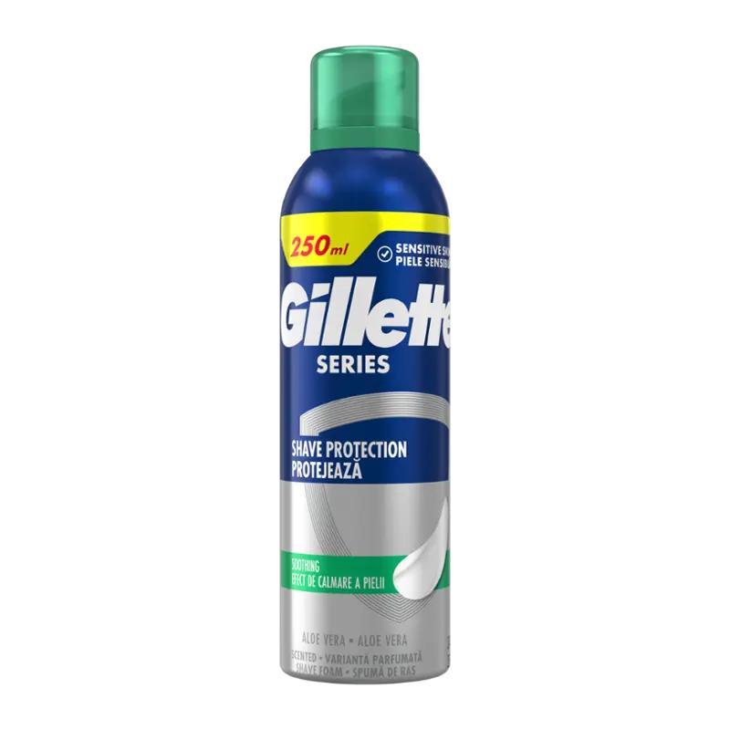 Gillette Zklidňující pěna na holení Series Aloe Vera, 250 ml
