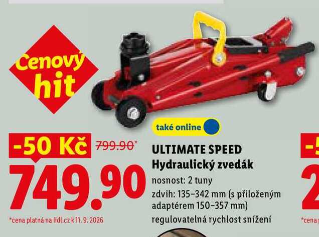 ULTIMATE SPEED Hydraulický zvedák