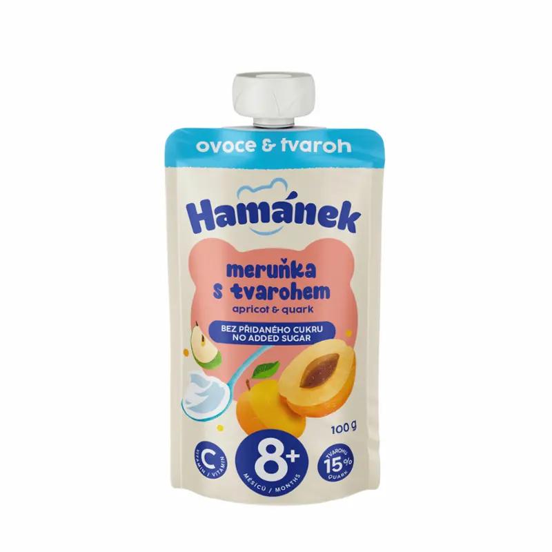 Hamánek Ovocná kapsička meruňka & jablko s tvarohem, 100 g