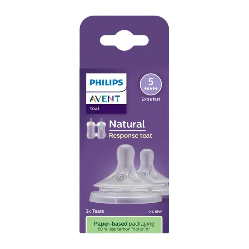 Avent Savička Natural Response 5 rychlý průtok 6m+, 2 ks