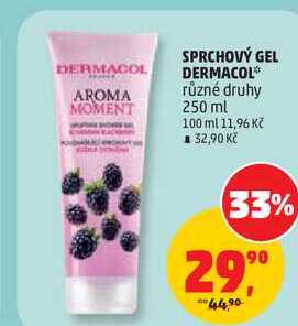 SPRCHOVÝ GEL DERMACOL různé druhy, 250 ml