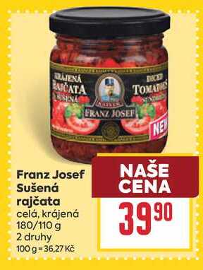 Franz Josef Sušená rajčata celá, krájená 180/110 g