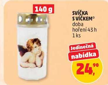 SVÍČKA SVÍČKEM doba hoření 43 h, 1 ks