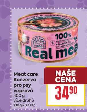 Meat care Konzerva pro psy vepřová 400 g