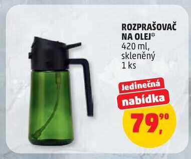 ROZPRAŠOVAČ NA OLEJ, 420 ml, skleněný, 1 ks