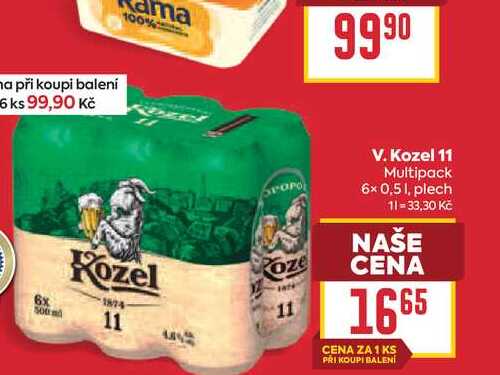 V. Kozel 11 Multipack 6x 0,51, plech