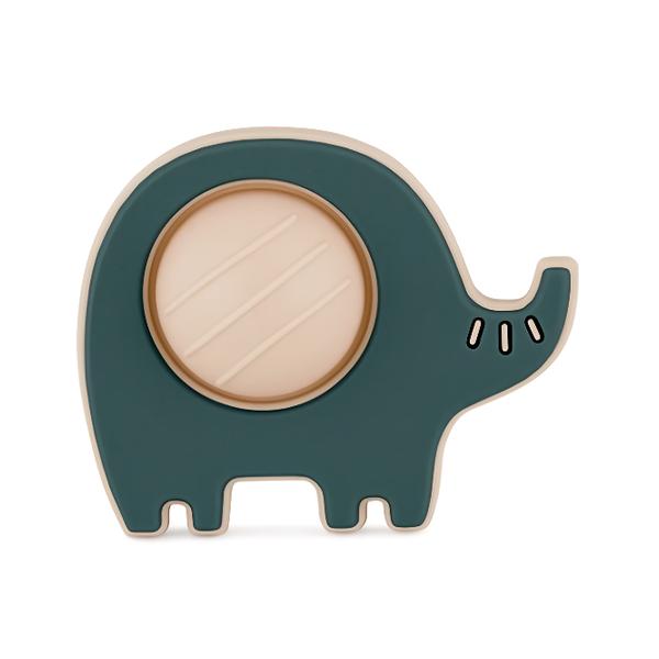 Petite&Mars Hračka silikonová Elephant Edwin Misty Green, 6m+