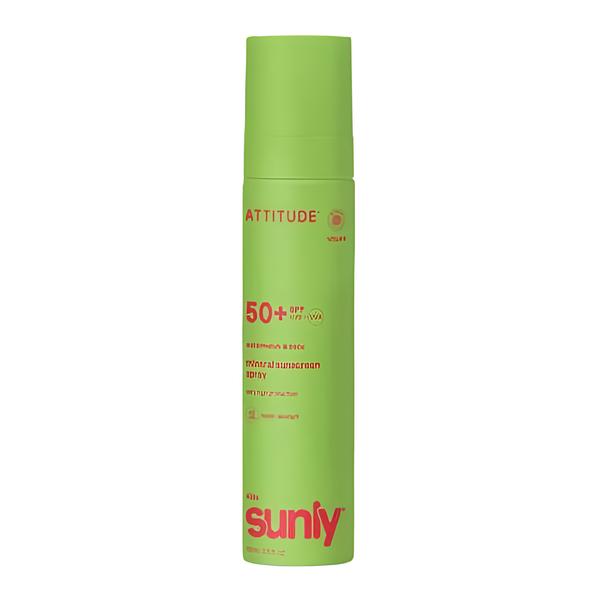 Attitude Sunly Dětský minerální opalovací krém ve spreji ATTITUDE Sunly SPF 50+ s vůní melounu a kokosu