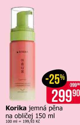 Korika jemná pěna na obličej 150 ml 