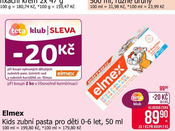 Elmex Kids zubní pasta pro děti 0-6 let, 50 ml