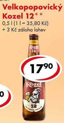 Velkopopovický Kozel 12, 0,5 l 