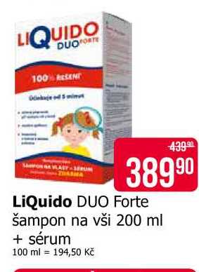 LiQuido DUO Forte šampon na vši 200 ml + sérum