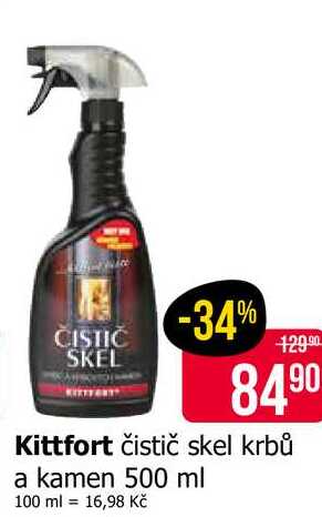 Kittfort čistič skel krbů a kamen 500 ml