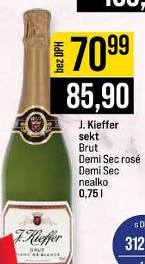 J. Kieffer sekt Brut Demi Sec rosé Demi Sec nealko 0,75l