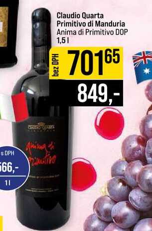 Claudio Quarta Primitivo di Manduria Anima di Primitivo DOP 1,5l