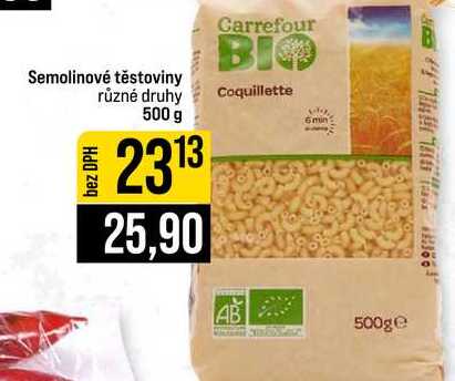 Semolinové těstoviny různé druhy 500 g