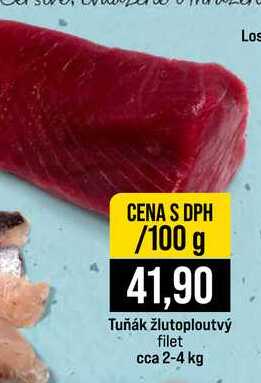 Tuňák žlutoploutvý filet cca 2-4 kg 100g