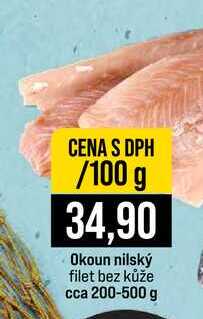 Okoun nilský filet bez kůže cca 200-500 g 100g