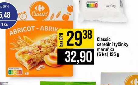 Classic cereální tyčinky meruňka (6 ks) 125 g 