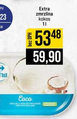 Extra zmrzlina kokos 1l
