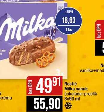 Milka nanuk čokoláda+preclik 3x90 ml