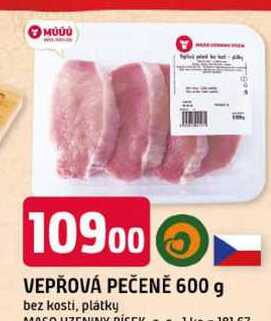 VEPŘOVÁ PEČENĚ 600 g bez kosti, plátky