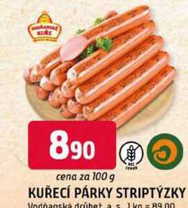 KUŘECÍ PÁRKY STRIPTÝZKY 100g