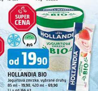 HOLLANDIA BIO Jogurtová zmrzka, vybrané druhy 85 ml