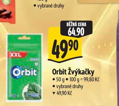  Orbit Žvýkačky 50 g 