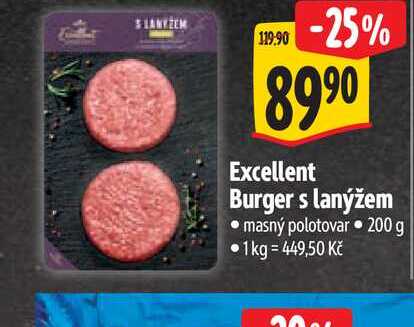 Excellent Burger s lanýžem 200 g