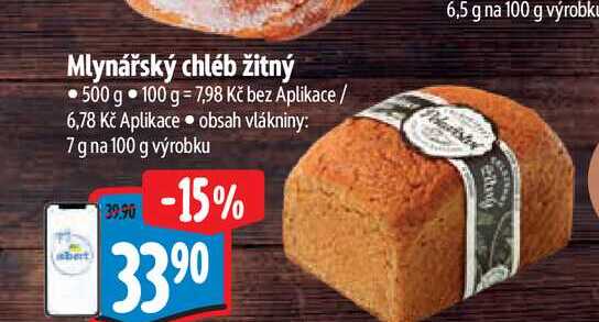  Mlynářský chléb žitný 500 g  