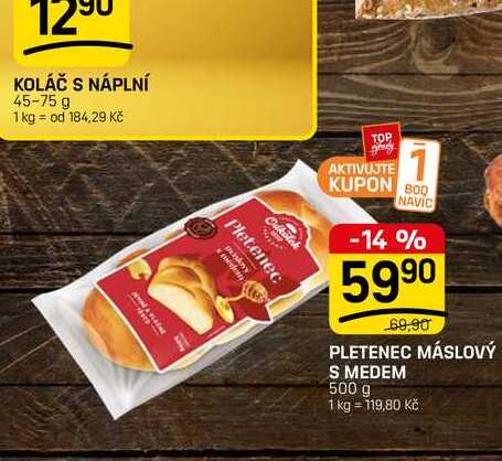 PLETENEC MÁSLOVÝ S MEDEM 500 g