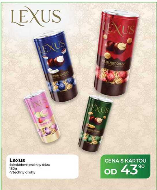 Lexus čokoládové pralinky dóza 180g