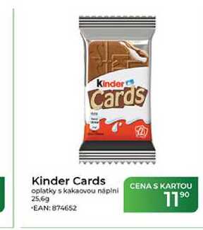 Kinder Cards oplatky s kakaovou náplni 25,6g