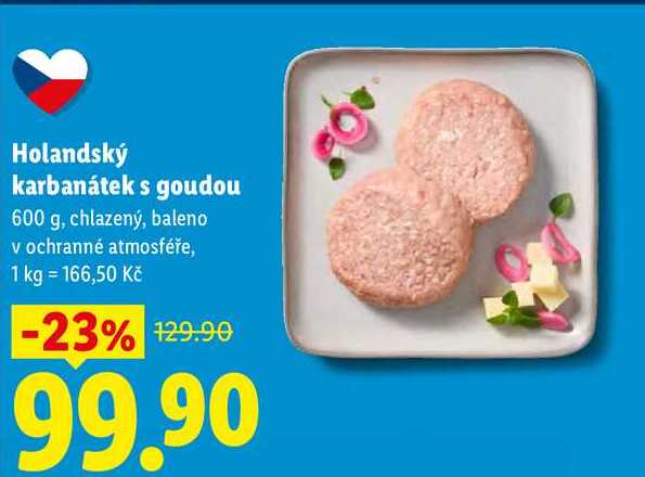 Holandský karbanátek s goudou, 600 g