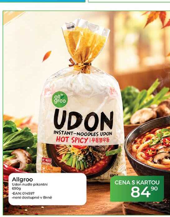 Allgroo Udon nudle pikantní 690g