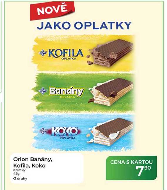 Orion Banány, Kofila, Koko oplatky 42g