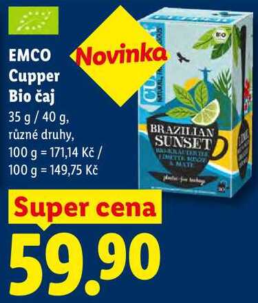 EMCO Cupper Bio čaj 35 g / 40 g, různé druhy