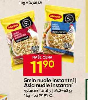MAGGI Asia nudle instantní vybrané druhy 59,2-62 g